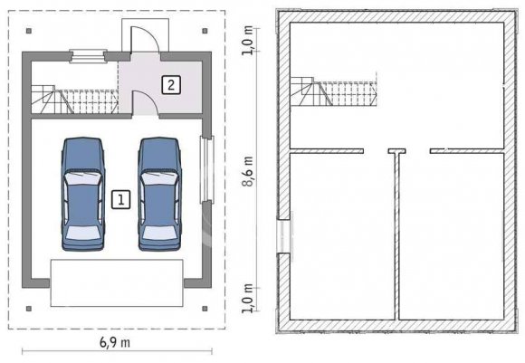 Проект гаража с подвалом на две машины