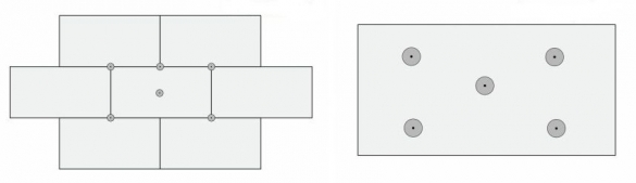 Схема мест крепления пенопласта дюбелями