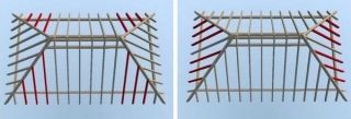 Схема расположения нарожника вальмовой крыши