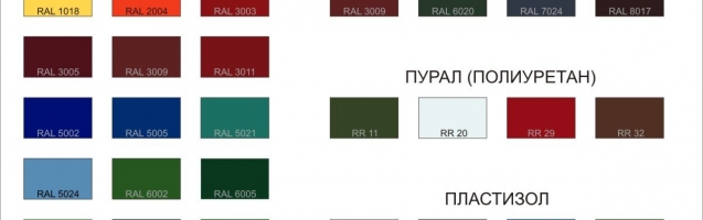 Профнастил с полимерным покрытием - варианты цветов