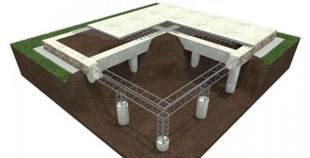 Схема устройства свайного фундамента