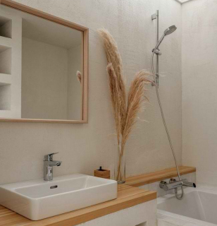 Декоративная штукатурка стен в ванной